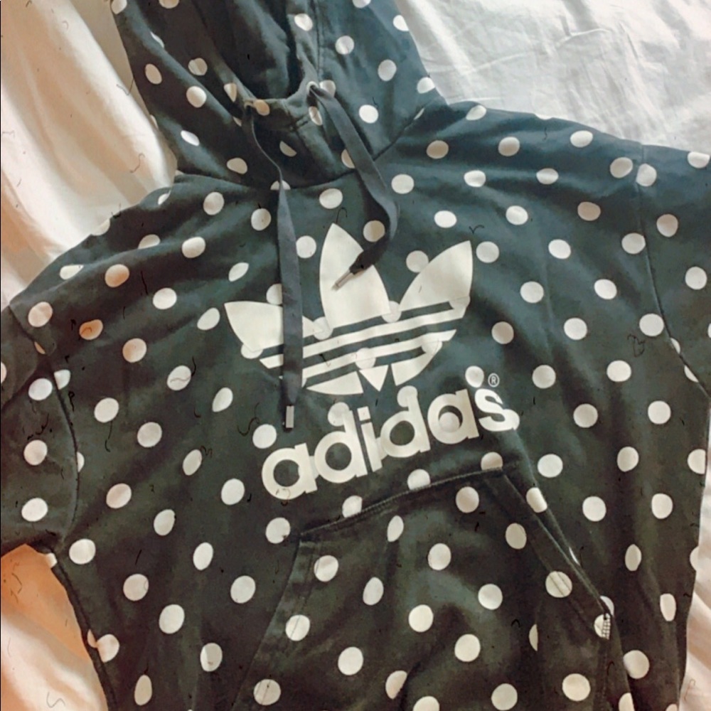 Adidas polka dot sweatshirt black and white size S